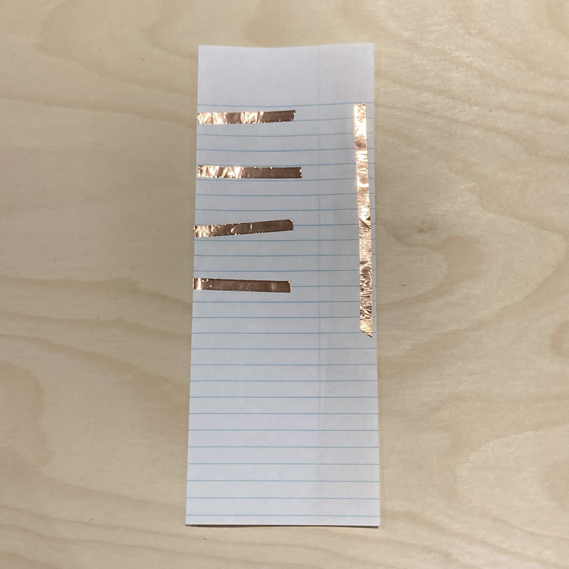 A parallel copper tape circuit that can be used with multiple inputs
